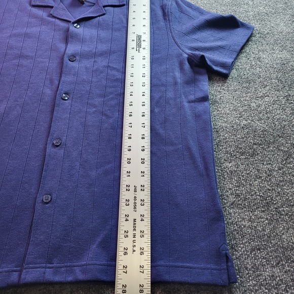 Christian Lacroix Men's Purple Striped Short Sleeve Button Up Shirt Size L - Picture 5 of 8